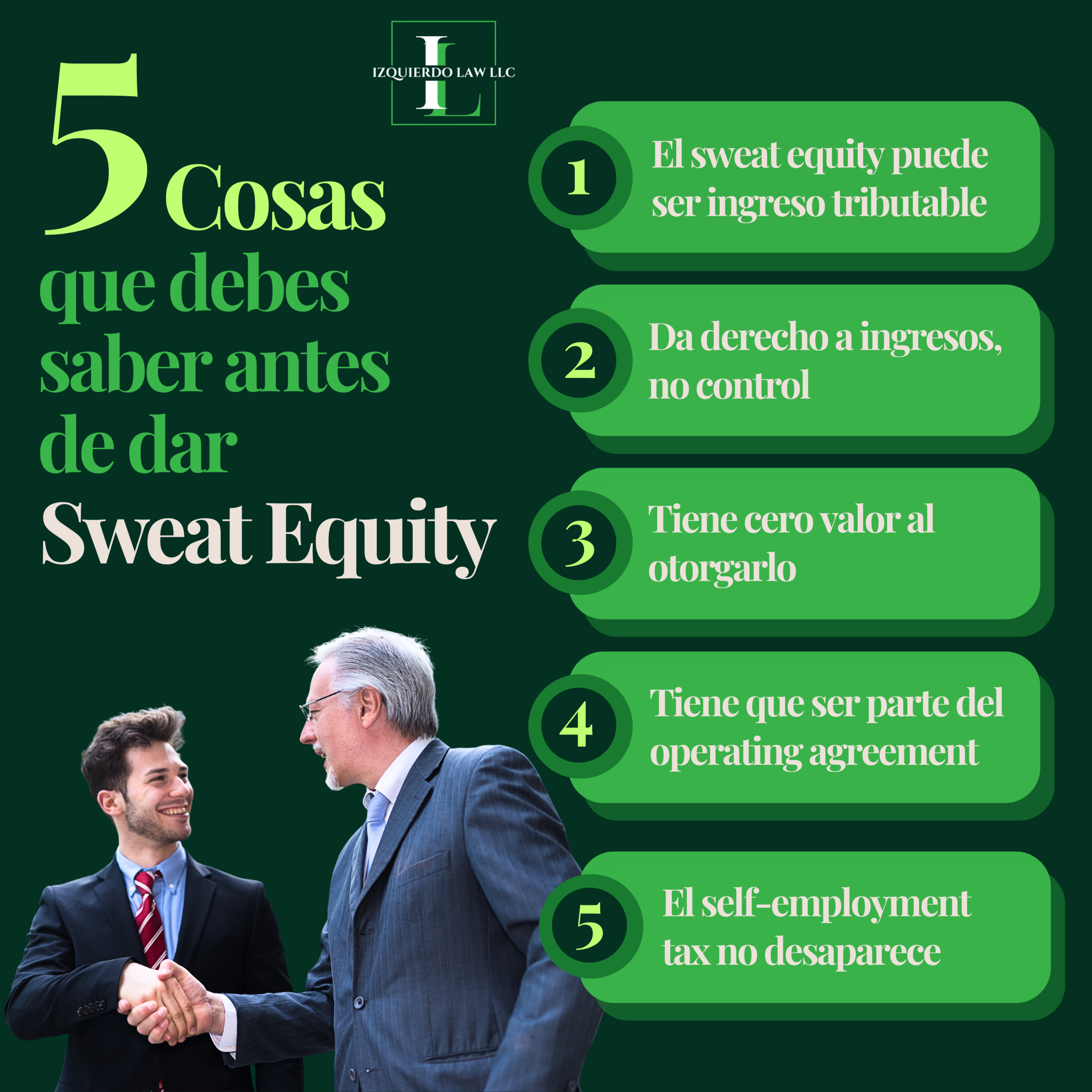 5 cosas que saber antes de dar equity por servicios en Puerto Rico - Izquierdo Law LLC